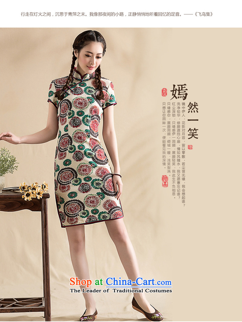 The seal on the new spring and summer 2015 cotton linen daily floral arts cheongsam dress light of Chinese traditional ethnic women picture color M brand, prices, picture platters! The elections are supplied in the national character of distribution, so action, buy now enjoy more preferential! As soon as possible.