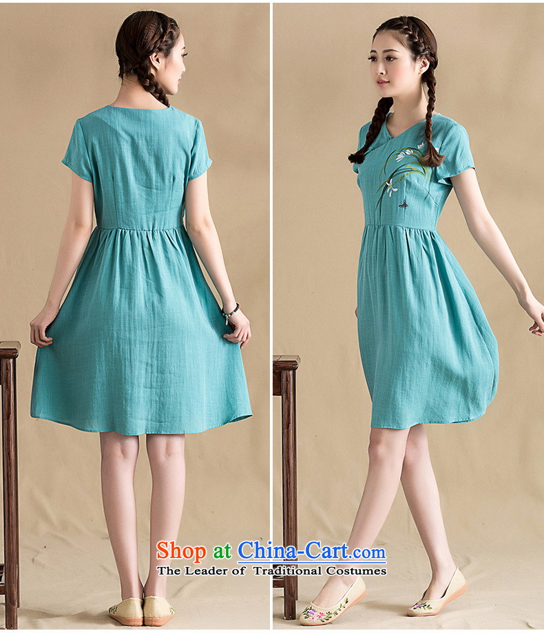 The seal on the original 2015 Spring, literature and art nouveau cheongsam dress, day-to-day short-sleeved blouses and V-Neck short of blue L picture, prices, brand platters! The elections are supplied in the national character of distribution, so action, buy now enjoy more preferential! As soon as possible.