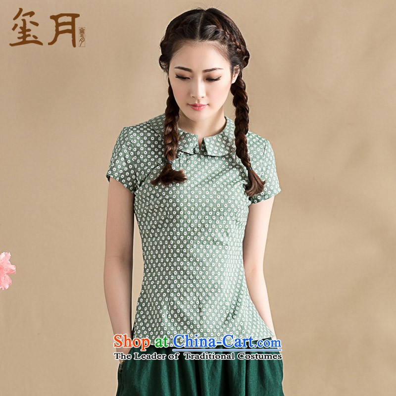 The seal on the original 2015 Spring_Summer new literary arts amenities Tang blouses saika dolls for Chinese Women's picture color?M