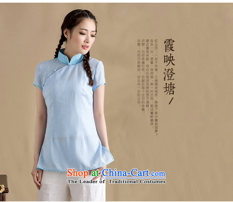 The seal on the original 2015 Chinese cotton linen collar Tang blouses national wind up the clip of the forklift truck Han-Women's temperament blue L picture, prices, brand platters! The elections are supplied in the national character of distribution, so action, buy now enjoy more preferential! As soon as possible.