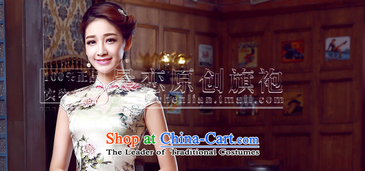 Morning new qipao Land summer retro long improved stylish herbs extract silk Chinese cheongsam dress Mudan Peony suit XXL picture, prices, brand platters! The elections are supplied in the national character of distribution, so action, buy now enjoy more preferential! As soon as possible.