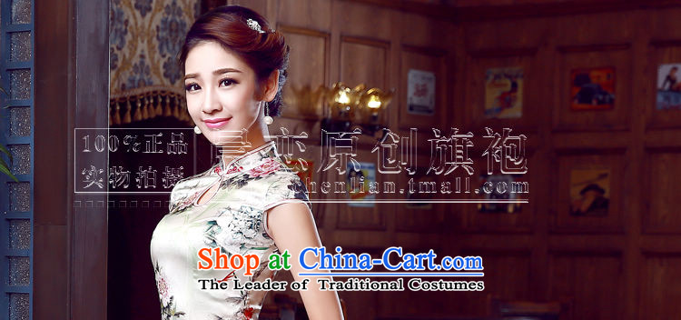 Morning new qipao Land summer retro long improved stylish herbs extract silk Chinese cheongsam dress Mudan Peony suit XXL picture, prices, brand platters! The elections are supplied in the national character of distribution, so action, buy now enjoy more preferential! As soon as possible.