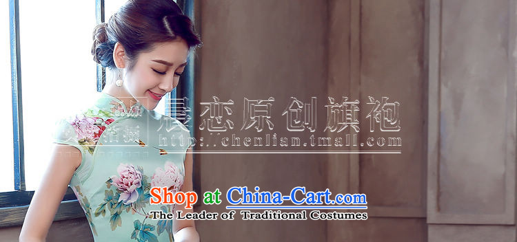 Morning new qipao land 2015 summer short of improvement and Stylish retro herbs extract Chinese Silk Cheongsam Peony light blue 155/S picture, prices, brand platters! The elections are supplied in the national character of distribution, so action, buy now enjoy more preferential! As soon as possible.
