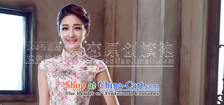 Land 2015 summer morning new Stylish retro short of improved cheongsam dress Chinese Daily Pink Pink Blue M pictures, prices, brand platters! The elections are supplied in the national character of distribution, so action, buy now enjoy more preferential! As soon as possible.