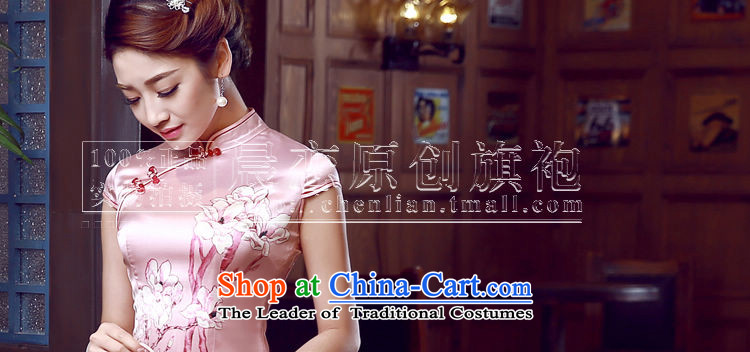 Morning new qipao Land summer short of improvement and Stylish retro herbs extract silk cheongsam dress toner Yulan Chinese Pink 155/S picture, prices, brand platters! The elections are supplied in the national character of distribution, so action, buy now enjoy more preferential! As soon as possible.