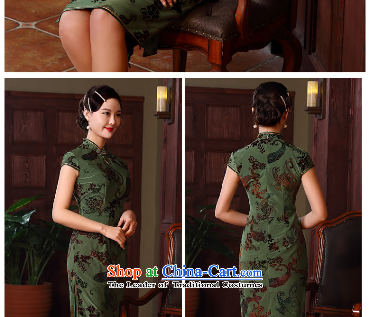 [Sau Kwun Tong] Hong Kong Athena flocking pattern of nostalgia for the summer 2015 new QIPAO) Improved cheongsam dress QD5138 GREEN S picture, prices, brand platters! The elections are supplied in the national character of distribution, so action, buy now enjoy more preferential! As soon as possible.
