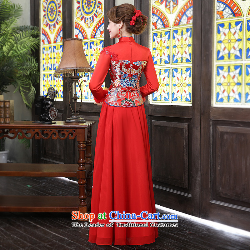 Martin Taylor spring and autumn bride wedding dress improved China wind clip cotton、Qipao Length of Chinese wedding services female red red bows XL, Martin (TAILEMARTIN Taylor) , , , shopping on the Internet