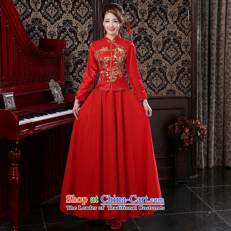 Martin Taylor bride wedding dress longfeng retro long qipao cotton red bows services folder female 2015 new spring and autumn red S, Martin (TAILEMARTIN Taylor) , , , shopping on the Internet