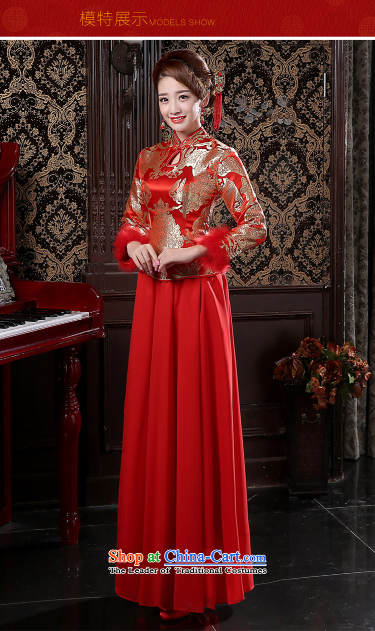 Martin Taylor new spring and autumn bride wedding dress Chinese Yun Jin improved kit plus cotton bows services qipao red L picture, prices, brand platters! The elections are supplied in the national character of distribution, so action, buy now enjoy more preferential! As soon as possible.