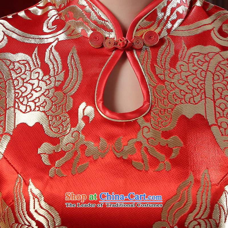 Martin Taylor new spring and autumn bride wedding dress Chinese Yun Jin improved kit plus cotton bows services qipao red , L, Martin (TAILEMARTIN Taylor) , , , shopping on the Internet