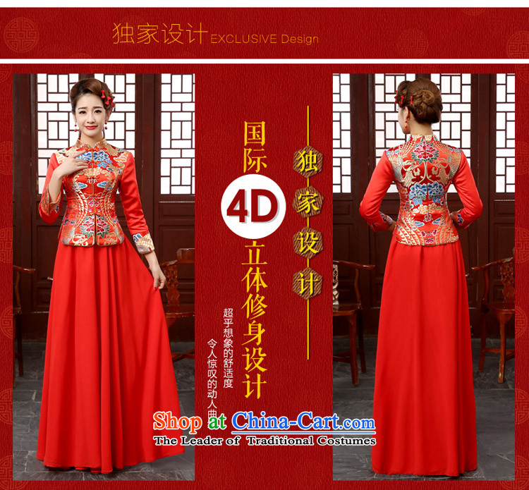 Martin Taylor new cheongsam dress 2015 Spring and Autumn replacing retro improved long-sleeved red cotton bride toasting champagne folder dress Chinese wedding dress red S picture, prices, brand platters! The elections are supplied in the national character of distribution, so action, buy now enjoy more preferential! As soon as possible.