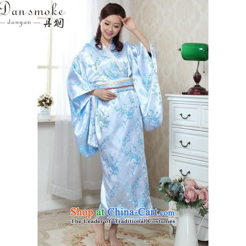 Dan smoke kimono Chinese Women's improved new Tang dynasty cheongsam long damask stamp retro national theatrical performances are code of a light blue dress Dan Smoke , , , shopping on the Internet