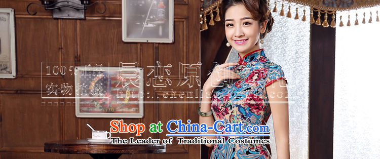 Land 2015 summer morning new Stylish retro short of improved cheongsam dress Chinese daily cotton linen dresses 155/S Blue Photo, prices, brand platters! The elections are supplied in the national character of distribution, so action, buy now enjoy more preferential! As soon as possible.