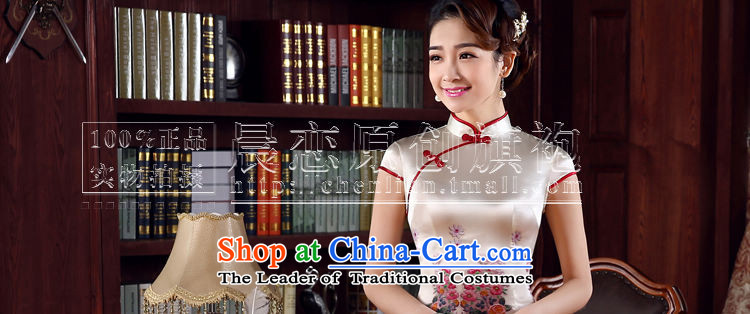 Morning new qipao land 2015 summer short of improvement and Stylish retro herbs extract silk CHINESE CHEONGSAM blooming red 155/S picture, prices, brand platters! The elections are supplied in the national character of distribution, so action, buy now enjoy more preferential! As soon as possible.