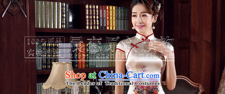 Morning new qipao land 2015 summer short of improvement and Stylish retro herbs extract silk CHINESE CHEONGSAM blooming red 155/S picture, prices, brand platters! The elections are supplied in the national character of distribution, so action, buy now enjoy more preferential! As soon as possible.