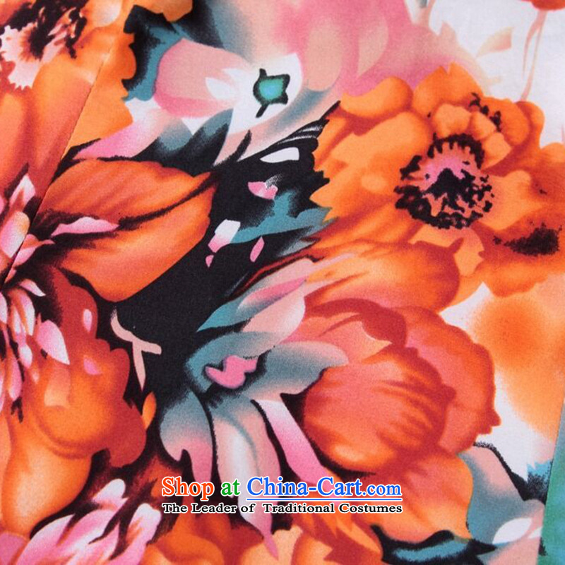 Figure for summer flowers female qipao Tang dynasty new cool Silk Cheongsam noble stylish herbs extract cheongsam Silk Cheongsam such as banquet map color S, floral shopping on the Internet has been pressed.
