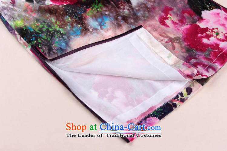 Floral Silk Cheongsam summer new women Tang Dynasty Chinese improved collar retro elegant qipao herbs extract short qipao Figure Color S picture, prices, brand platters! The elections are supplied in the national character of distribution, so action, buy now enjoy more preferential! As soon as possible.