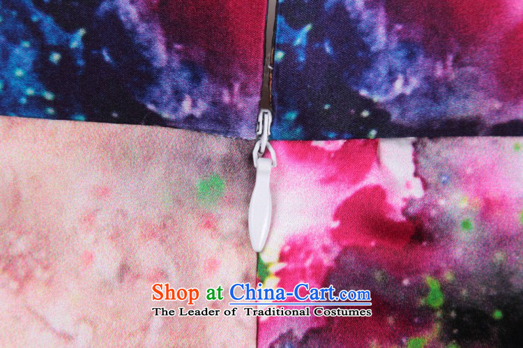 Dan smoke Silk Cheongsam summer new women Tang Dynasty Chinese improved collar retro elegant qipao herbs extract short qipao Figure 2XL color pictures, prices, brand platters! The elections are supplied in the national character of distribution, so action, buy now enjoy more preferential! As soon as possible.