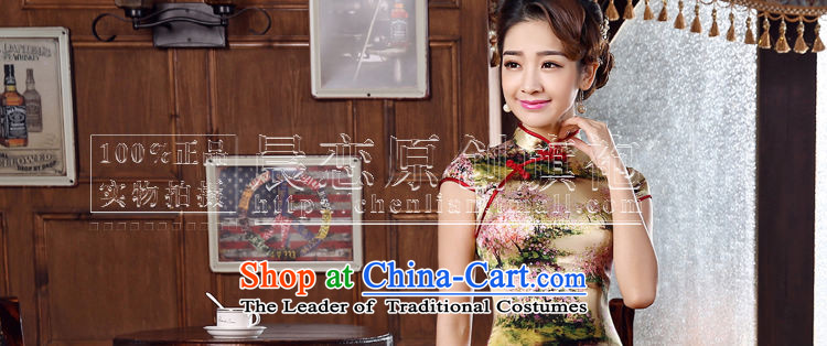 Morning new qipao land 2015 summer short of improvement and Stylish retro sauna Silk Cheongsam Hellenistic Chinese silk Suit M picture, prices, brand platters! The elections are supplied in the national character of distribution, so action, buy now enjoy more preferential! As soon as possible.