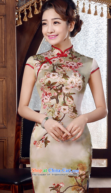 Morning new qipao land 2015 summer short of improvement and Stylish retro sauna Silk Cheongsam autumn silk Chinese MUI 155/S suit picture, prices, brand platters! The elections are supplied in the national character of distribution, so action, buy now enjoy more preferential! As soon as possible.