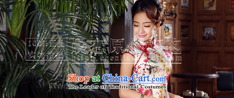 Morning new qipao land 2015 summer short of improvement and Stylish retro herbs extract silk CHINESE CHEONGSAM Dejammet suit XXL picture, prices, brand platters! The elections are supplied in the national character of distribution, so action, buy now enjoy more preferential! As soon as possible.