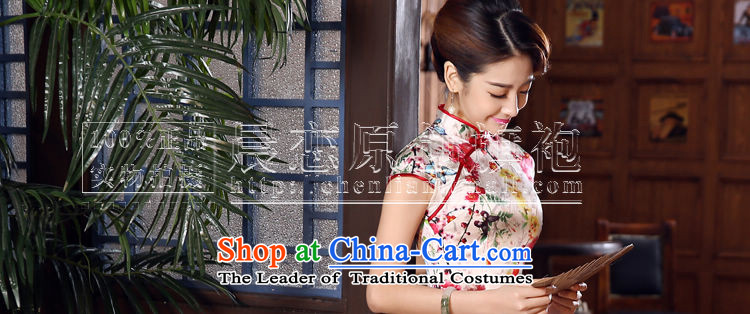 Morning new qipao land 2015 summer short of improvement and Stylish retro herbs extract silk CHINESE CHEONGSAM Dejammet suit XXL picture, prices, brand platters! The elections are supplied in the national character of distribution, so action, buy now enjoy more preferential! As soon as possible.