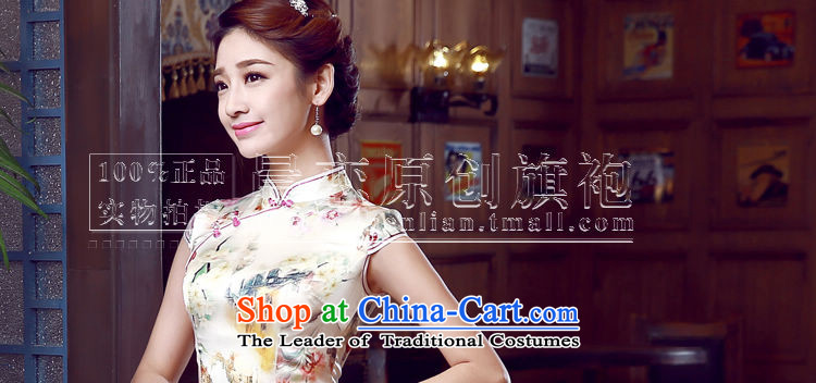 Morning new qipao Land summer short of improvement and Stylish retro herbs extract silk cheongsam dress to target Chinese champagne color pictures, prices, XXL brand platters! The elections are supplied in the national character of distribution, so action, buy now enjoy more preferential! As soon as possible.