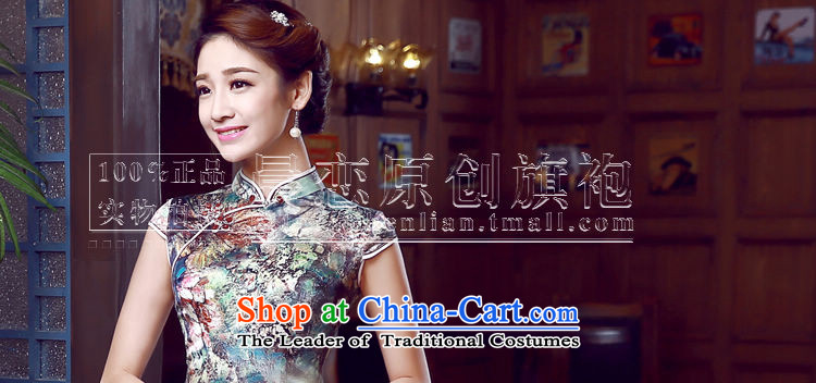 Morning new qipao Land summer short of improvement and Stylish retro herbs extract silk cheongsam dress water with Chinese suit L picture, prices, brand platters! The elections are supplied in the national character of distribution, so action, buy now enjoy more preferential! As soon as possible.