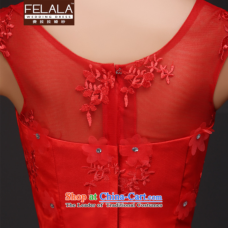Ferrara in spring and summer 2015 new classic sweet round-neck collar align shoulders in embroidery lace dress L Suzhou shipment of Ferrara wedding (FELALA) , , , shopping on the Internet