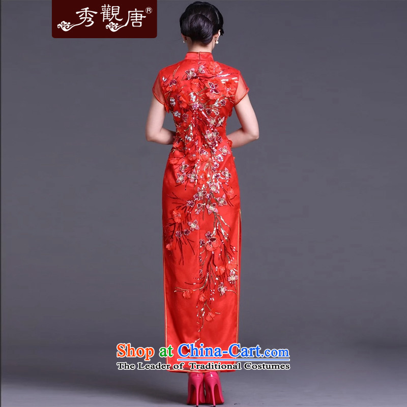 Sau Kwun Tong Yu-ling, upscale /2015 qipao gown/Long) classic high on the forklift truck spring evening G92118 female red , L, Sau Kwun Tong shopping on the Internet has been pressed.