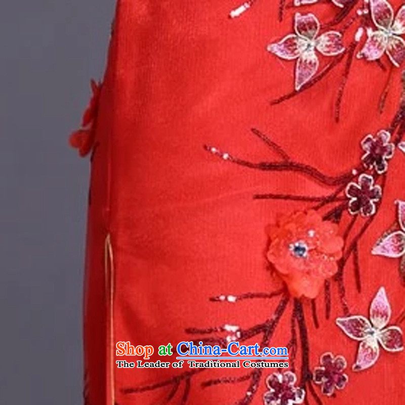 Sau Kwun Tong Yu-ling, upscale /2015 qipao gown/Long) classic high on the forklift truck spring evening G92118 female red , L, Sau Kwun Tong shopping on the Internet has been pressed.