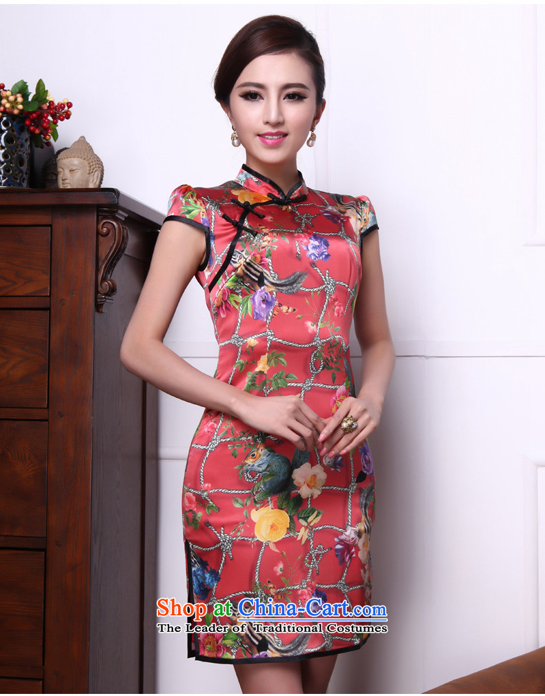 Bong-migratory 7475 Early Summer 2015 Summer New Silk Cheongsam stamp retro Sau San heavyweight Silk Cheongsam Dress Suit M pictures, DQ1543 price, brand platters! The elections are supplied in the national character of distribution, so action, buy now enjoy more preferential! As soon as possible.