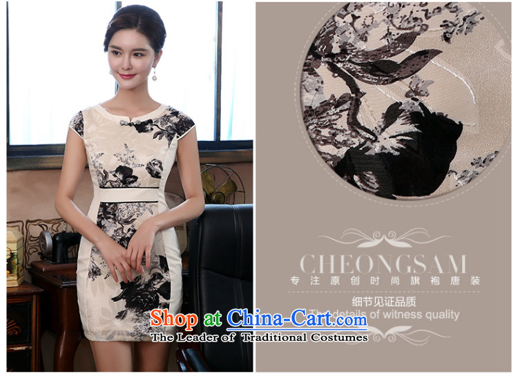 [Sau Kwun Tong] ink Dan Ching 2015 Spring/Summer new improved daily nation retro qipao wind dresses QD4288 beige XXL picture, prices, brand platters! The elections are supplied in the national character of distribution, so action, buy now enjoy more preferential! As soon as possible.