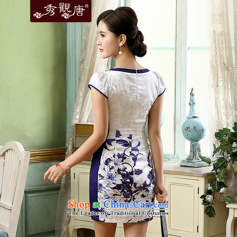 [Sau Kwun Tong] Chiung-ying 2015 improved daily qipao summer stylish new retro women's dresses QD4128 white S, Sau Kwun Tong shopping on the Internet has been pressed.