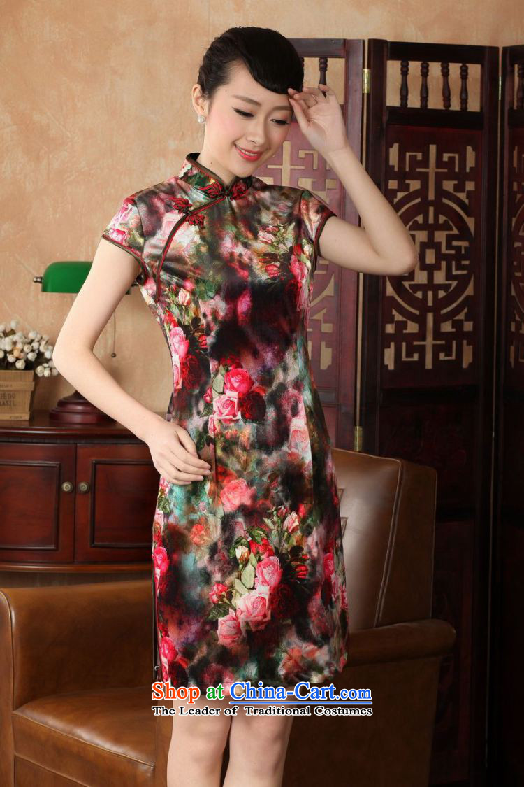 Dan smoke qipao Tang Women's clothes summer new Stretch Wool poster stylish Kim Chinese improved Classic short-sleeved short qipao Figure Color S picture, prices, brand platters! The elections are supplied in the national character of distribution, so action, buy now enjoy more preferential! As soon as possible.