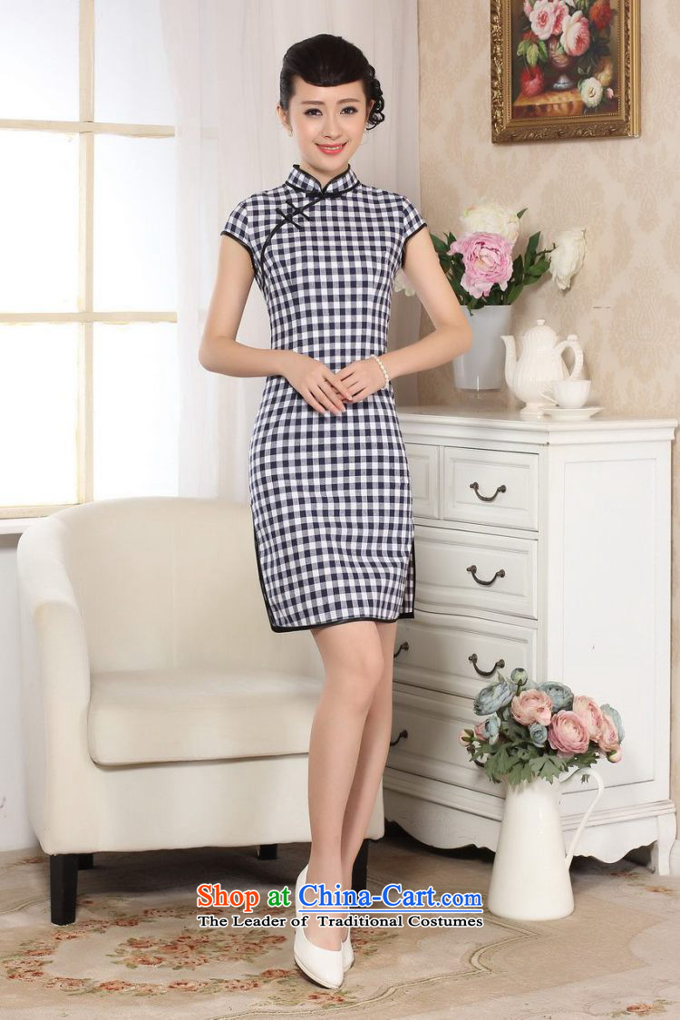 Min Joseph cotton linen retro checked short-sleeved qipao improved day-to-Republic of Korea Women's Summer linen cheongsam dress D0247 emblazoned with the Red Grid S picture, prices, brand platters! The elections are supplied in the national character of distribution, so action, buy now enjoy more preferential! As soon as possible.