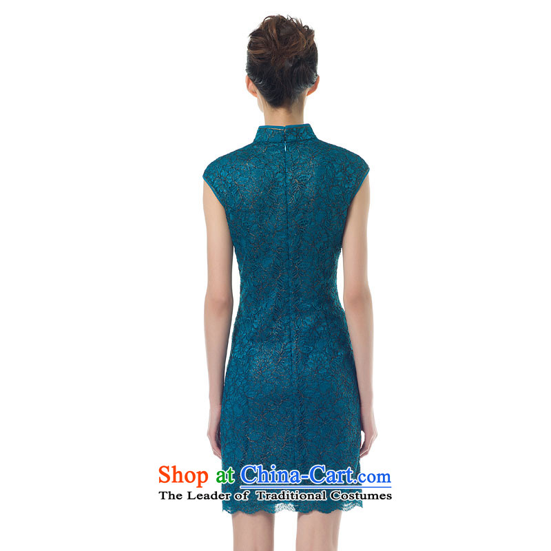 The 2015 Spring wood really new improved cheongsam dress stylish embroidery lace dresses female skirt summer 43135 Sau San 11 light blue , L, Wood , , , a really shopping on the Internet