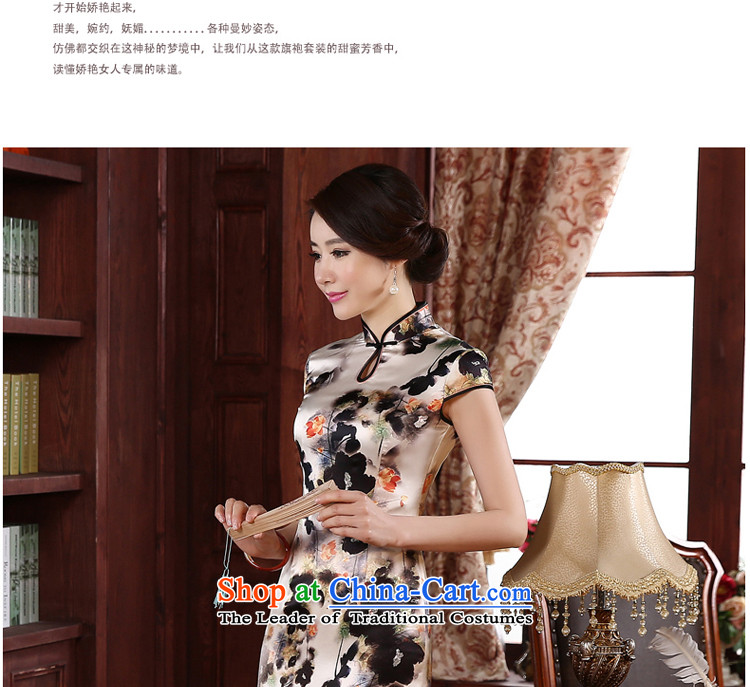 At 2015 new pro-chiu summer retro improved fashionable upper silk cheongsam dress Ms. Santos Silk Dresses Light Gray S picture, prices, brand platters! The elections are supplied in the national character of distribution, so action, buy now enjoy more preferential! As soon as possible.
