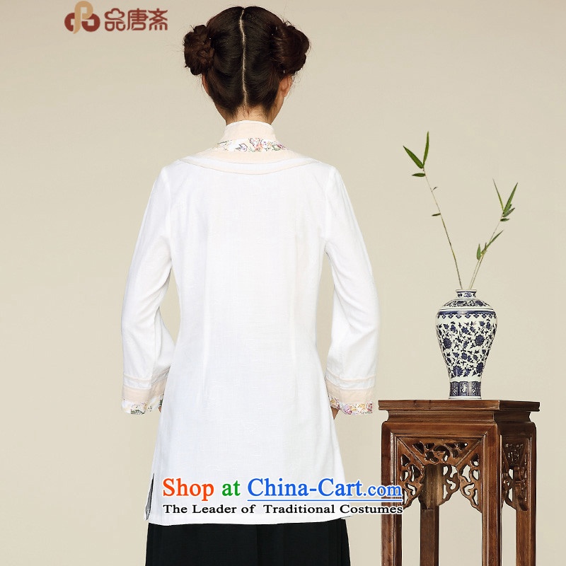 No. Tang Spring Ramadan 2015 New China wind retro Sau San long cotton Linen Dress Shirt qipao improved white S products Tang Ramadan , , , shopping on the Internet