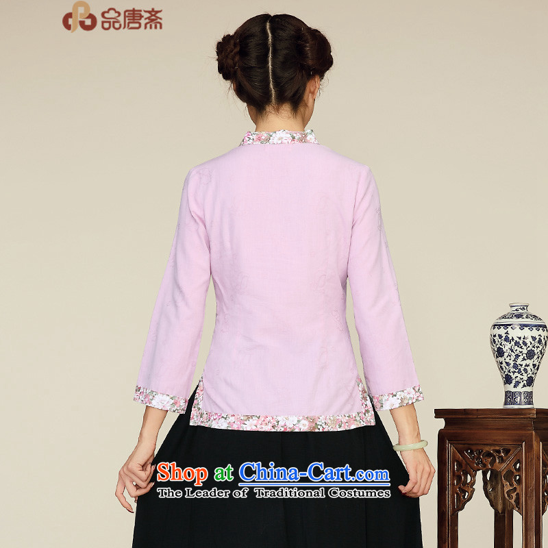 Products for the new fall short of Ramadan) Ethnic cotton linen retro improved Tang Dynasty Chinese blouses light purple S products Tang Ramadan , , , shopping on the Internet
