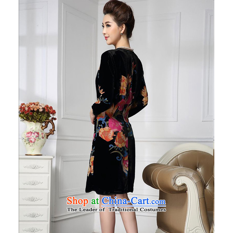 Forest narcissus spring and autumn 2015 install new stylish medium to long term, round-neck collar manually staple more comfortable and faster pearl stitching silk velvet HGL-675 orange toner XXL, flower forest (senlinshuixian narcissus) , , , shopping on