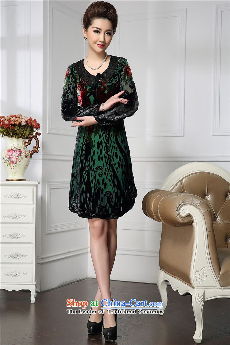 Forest narcissus spring and autumn 2015 install new stylish medium to long term, lace round-neck collar curl pattern comfortable sauna stitching silk velvet HGL-672 dark green XL Photo, prices, brand platters! The elections are supplied in the national character of distribution, so action, buy now enjoy more preferential! As soon as possible.