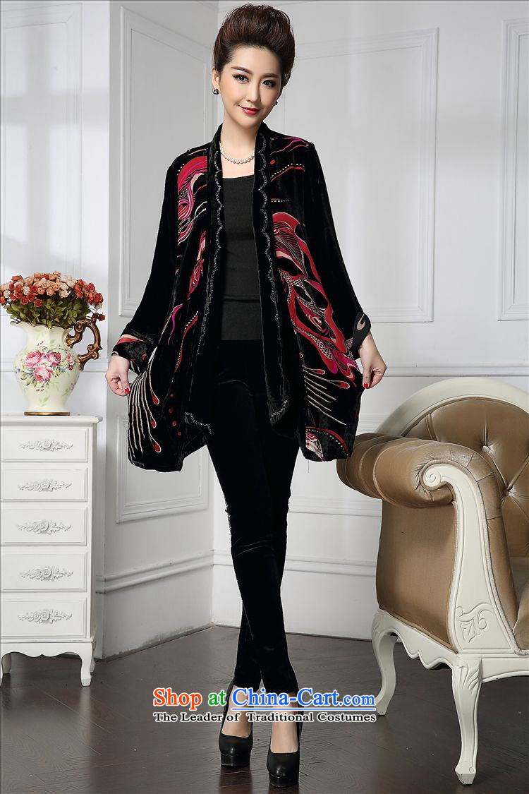 Forest narcissus spring and autumn 2015 install new stylish manually staple pattern in the Pearl River Delta Peacock older cardigan sauna silk velvet jacket HGL-671 stitching wine red XL Photo, prices, brand platters! The elections are supplied in the national character of distribution, so action, buy now enjoy more preferential! As soon as possible.