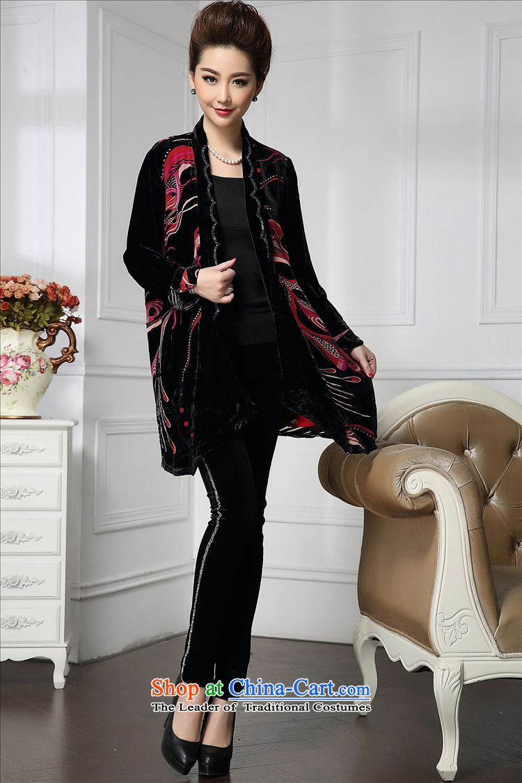 Forest narcissus spring and autumn 2015 install new stylish manually staple pattern in the Pearl River Delta Peacock older cardigan sauna silk velvet jacket HGL-671 stitching wine red XL Photo, prices, brand platters! The elections are supplied in the national character of distribution, so action, buy now enjoy more preferential! As soon as possible.