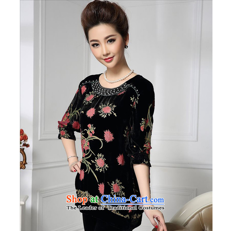 Forest narcissus spring and autumn 2015 install new stylish round-neck collar nail PEARL FLOWER generating cuffs mother load herbs extract stitching velvet jacket HGL-662 toner flower XL, Forest Narcissus (senlinshuixian) , , , shopping on the Internet