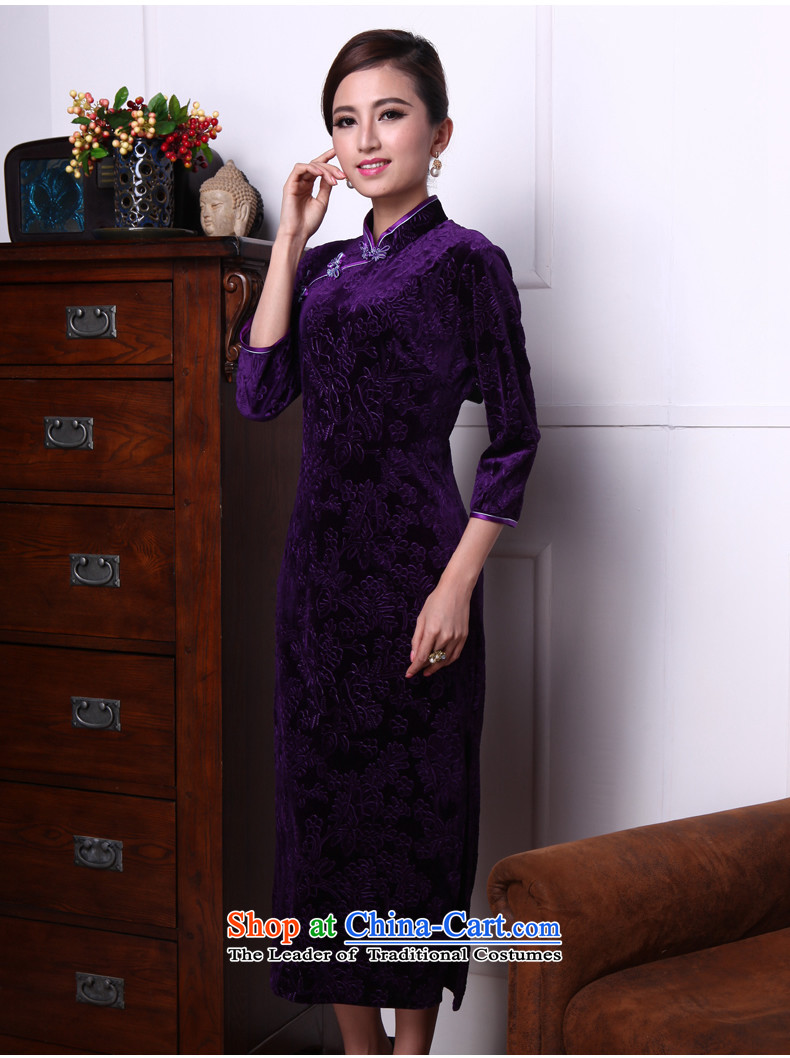 Bong-migratory 7475 first following the new 2015 retro-cashmere qipao long wool dresses temperament skirt DQ1512 PURPLE XXL picture, prices, brand platters! The elections are supplied in the national character of distribution, so action, buy now enjoy more preferential! As soon as possible.