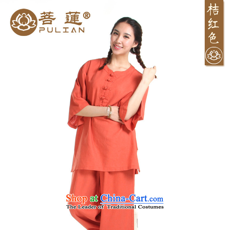 Special offers on Lin Flex-cotton women cotton linen in summer and fall short-sleeved Tai Chi Fist exercise clothing services services meditation yoga Services White M on Lin , , , shopping on the Internet