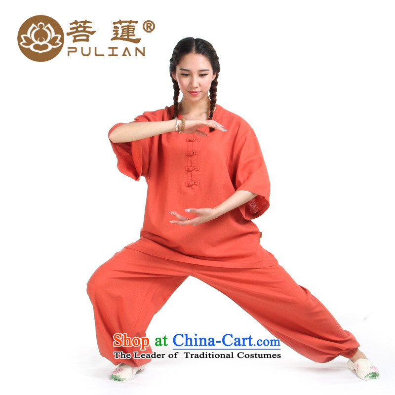 Special offers on Lin Flex-cotton women cotton linen in summer and fall short-sleeved Tai Chi Fist exercise clothing services services meditation yoga Services White M on Lin , , , shopping on the Internet