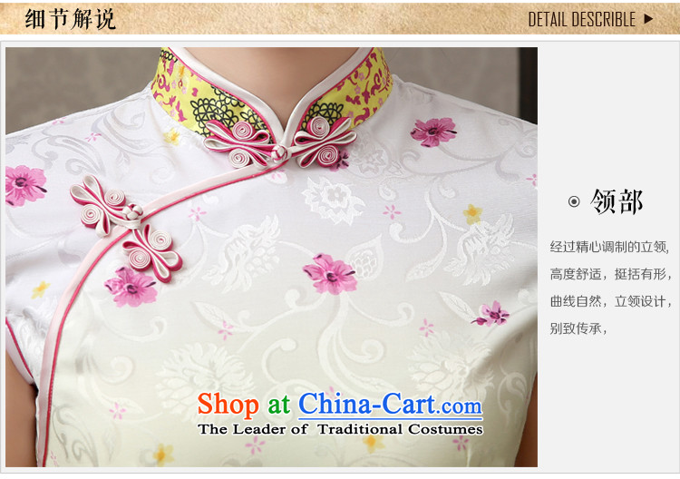 The spring and summer of 2015, Martin Taylor new large flower fair uncombed small short, improvement of Qipao fresh and stylish package and cheongsam dress Sau San elegant light yellow floral S picture, prices, brand platters! The elections are supplied in the national character of distribution, so action, buy now enjoy more preferential! As soon as possible.