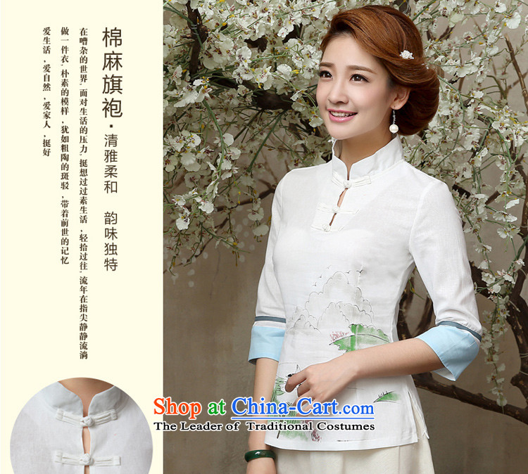 Qipao skirt shirt 2015 New Fall/Winter Collections of nostalgia for the improvement of the day-to-day fashion, long cotton linen dresses in cuff A0060 sleeved shirt + skirts, XL-waist 86cm photo, prices, brand platters! The elections are supplied in the national character of distribution, so action, buy now enjoy more preferential! As soon as possible.